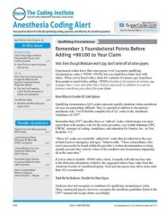 Anesthesia Pain Management Coding Alert Magazine Subscription